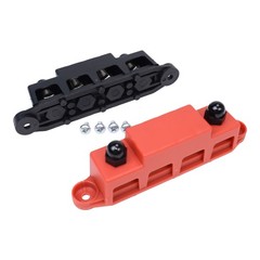 3/8″ / 250A 4 Stud Busbar Bus Bar Power Distribution Terminal Block Red&Black