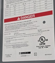Square D J250S Circuit Breaker Nema 1 Steel Enclosure 15A-250A 31.36″x14.36″x6″
