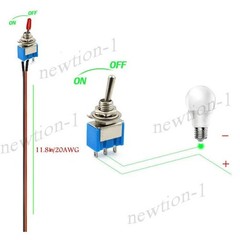 5PCS SET SPST Mini Toggle Switch Wires On/Off Metal Small Automotive Car Truck