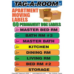 UBMOVE Multi-Colored Apartment Moving Labels Identify Box Contents With 60 Label