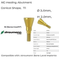 Healing Cap Abutment NC ITI Straumann BL/BLT Fits 2.0/3.5/5.0/7.0/8.0mm H Ø3.6 D