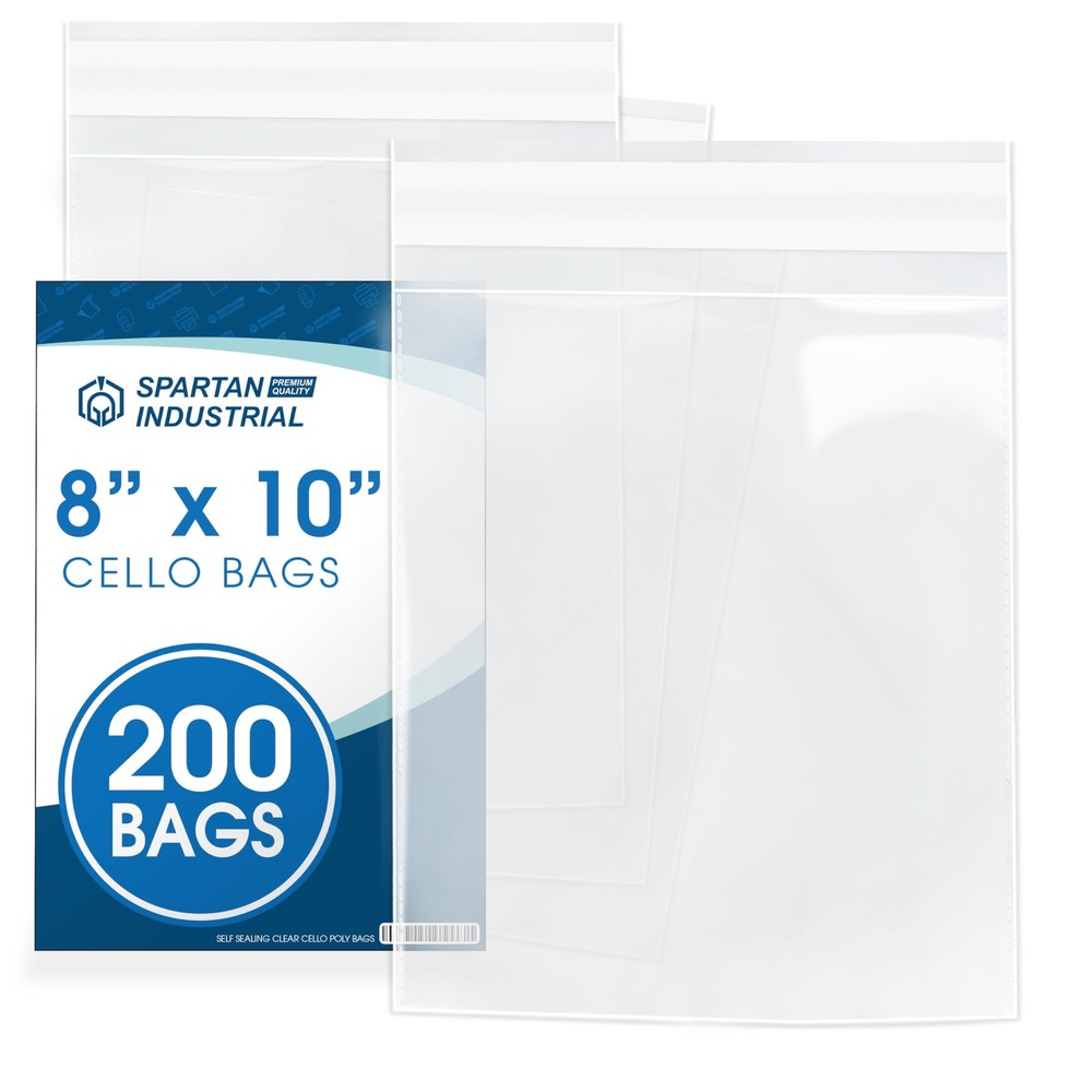 8″ X 10″ Self-Sealing Cellophane Bags (200 Count) Clear Resealable Cello Bags…