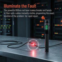FTTH Visual Fault Locator Fiber Optic Tester Pen 5-100KM Red Light VFL SC/FC/ST