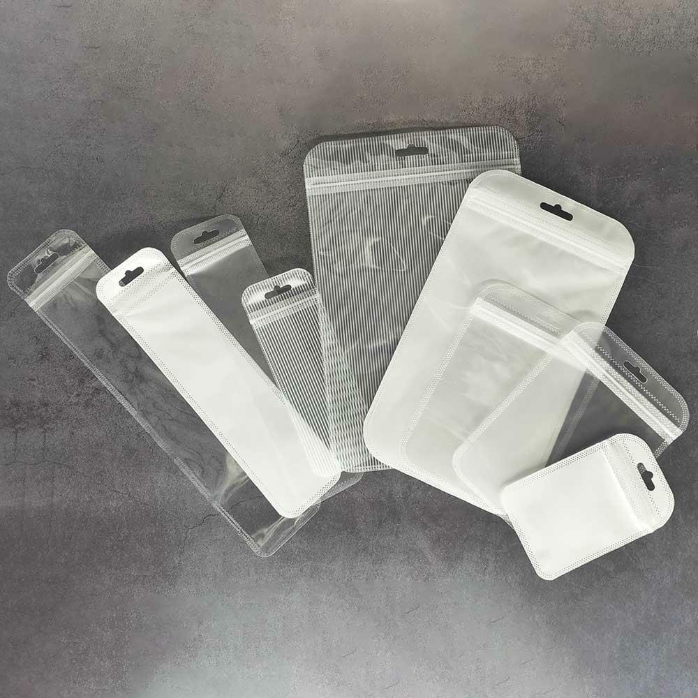 Clear/Frosted/Striped/White Flat Plastic QuickQlick™Storage bags for Craft Items
