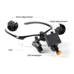US 4.0X Dental Surgical Medical Loupes Magnifier Binocular Ergo+ LED Head Light