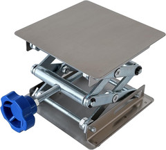 4×4 Stainless Steel Lab Jack Stand Scissor Lift Table 6 Inch Adjustable Platform