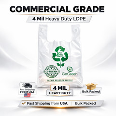 Extra Heavy Duty 1/6 21 x 6.5 x 11.5 4.0 mil T-Shirt Plastic Grocery Shopp Bags