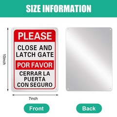 Blulu 4 Pcs Please Keep Gate Close Sign 10″ x 7″ Please Close and Latch Gate …