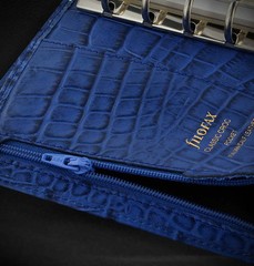 Filofax Pocket Classic Croc Organiser Planner Diary Indigo Leather-026006 #B9