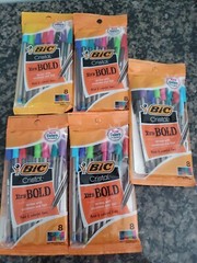 5 Packs of 8 Bic Cristal Xtra-Bold Ball Point Pen, Assorted Ink Bold W7E 4785