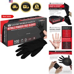 Black Nitrile Disposable Gloves, Box of 100, Size X-Large, 5.0 Mil – Latex Fr…