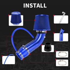 3” Cold Air Intake Kit Aluminum Automotive Cold Air Intake Pipe Filter Induc…