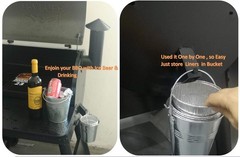 Drip Grease Bucket and 1 pack Black & 12 Liner,