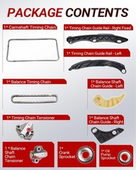 “Timing Chain Kit with Oil Pump Gear for Hyundai Sonata, Kia Optima 2.4L”