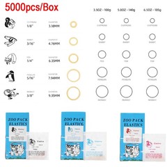5000Pcs Dental Ortho Elastic Braces Rubber Bands 1/4 3/16 1/8 5/16 3.5 5 6.5 OZ