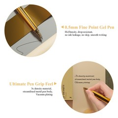 Gel Pen, Black Ink Pen Fine Point 0.5mm, Retractable Hi-Density Gel Ink Pen S…