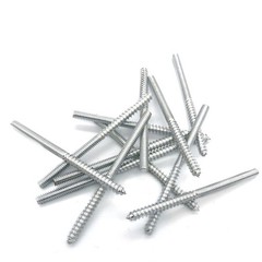 12 Pack 1/4-20 x 4 Inch Hanger Bolts Silver 1/4-20″x4″-12PCS