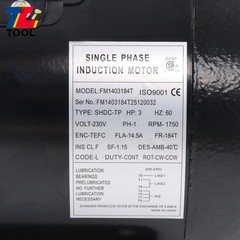 Farm Duty 3HP Motor 1800 RPM TEFC 184T 1 Phase 208/230V 60Hz Reversible