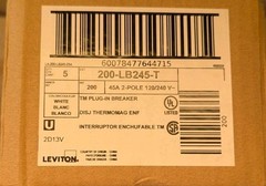 45 Amp Breakers , Leviton LB245 , 45 AMP Leviton Breaker, Box Of 5
