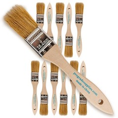 Pro Grade – Chip Paint Brushes – 12 Ea 1 Inch Chip Paint Brush Light Brown
