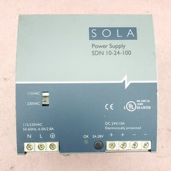 SOLA SDN 10-24-100 Power Supply 24VDC @ 10 Amps w/ 115/230 VAC Input – Perfect