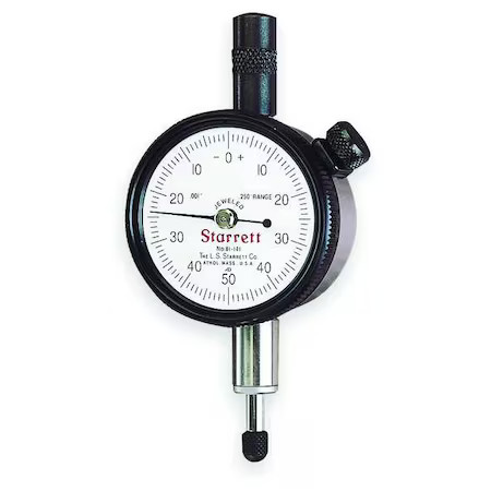 Starrett 81-141J Dial Indicator, 0 To 0.250 In, 0-50-0