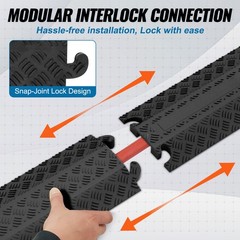 Uimoso 3PCs 39 in Speed Bumps 2000 lbs Cable Protector Ramp Drop Over Cord Cover