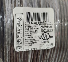 Colonial E148891-J 14 AWG THHN Stranded Wire Brown Copper Spool 14/19 ~ 500ft
