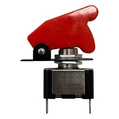 Heavy Duty On Off Metal Toggle Switch 10A 12V & Red Switch Flip Up Cover
