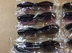 ASSORTED BOX OF SUNGLASSES SUN GLASSES SET OF 14 GLASS COLORED SMALL LENS