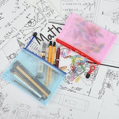 B6 Size Waterproof Mesh Pouch Set, 10 Multicolored Zipper Bags for Home & Office