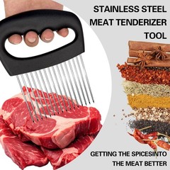 Wooyee Extra-Large Onion Holder for Slicing, Cutter 16 Needles, Black