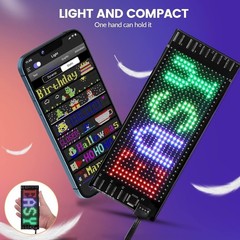 LED Sign for Car, 7”x3”Flexible LED Matrix Panel USB 5V Bluetooth Applicati…