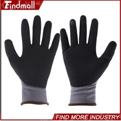 Findmall 6 Pairs L-Size Work Gloves MicroFoam Nitrile Coated Knit Nylon Gloves