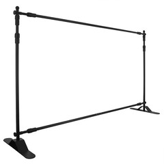 8x10Ft Banner Stand Heavy-Duty Backdrop Stand Telescopic Adjustable Repeat Step