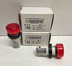 LOT OF 2 NEW IN BOX! AUTOMATIONDIRECT 24V RED INDICATING LIGHTS ECX1051-24