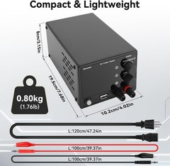 Adjustable 0-30V 5A DC Power Supply Variable Regulated Lab 4-Digits LED Display