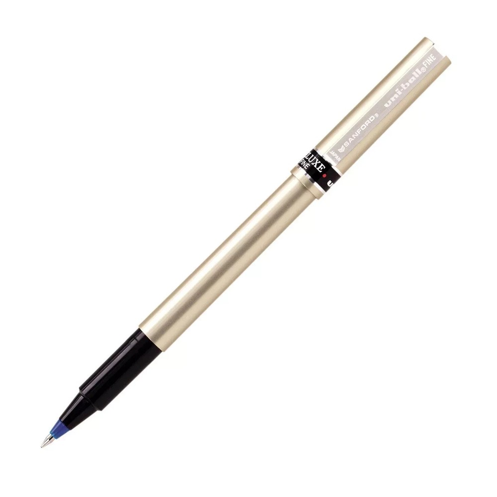 Uni-ball Deluxe Roller Ball Pen, Fine Point, Blue Ink, Pack of 1