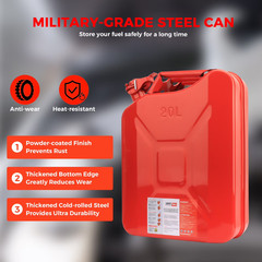 5 Gallon 20L Metal Gas Tank Can Power Emergency Backup Jerry Can Flexible Spout