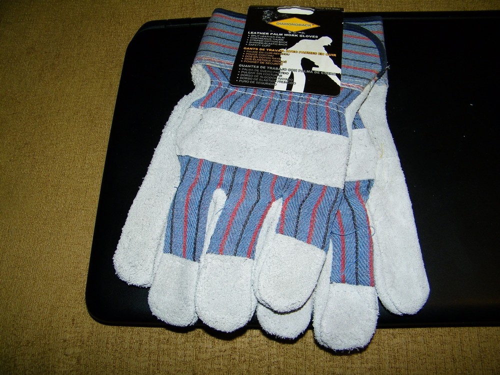 Diamondback Leather Palm Work Gloves Size L 934-9507 NWT