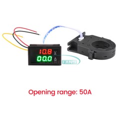 DC0-300V 50/100/200/400A Isolated Current Voltage Meter Hall Ammeter Voltmeter