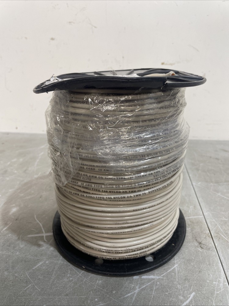 Encore 10 AWG THHN THWN-2 Solid Copper Electrical Wire White 500′
