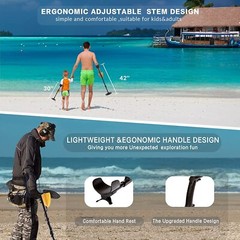 Deep Ground Metal Detector For Adults Underwater Beach Yard Waterproof Seeker