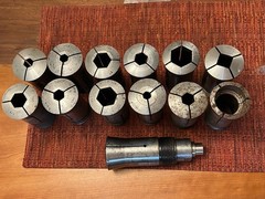 13 ASSORTED HEX SQUARE 16C COLLETS 7/16″ TO 1-1/4″ EMERGENCY HARDINGE LYNDEX
