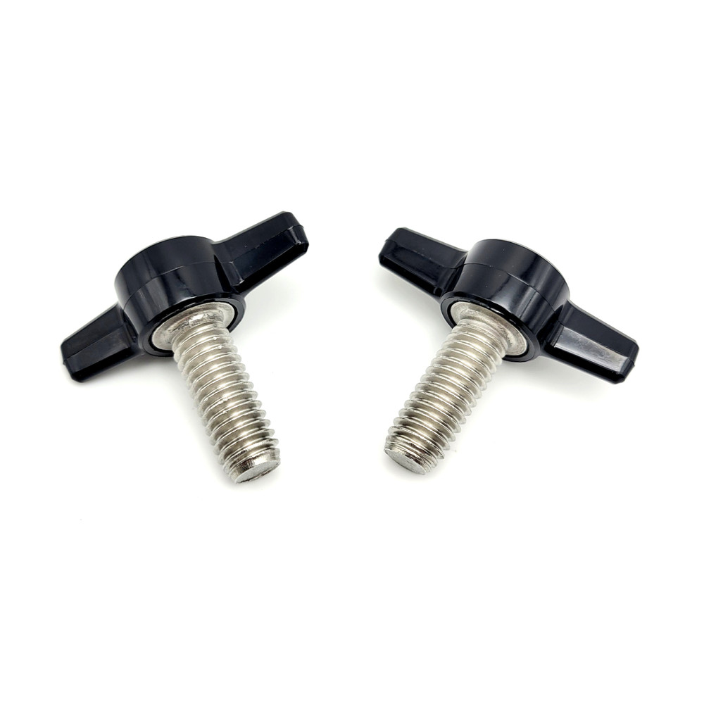 3/8″ x 1″ Thumb Screw T Bolts Black Tee Wing Clamping Knob Stainless Pack of 2
