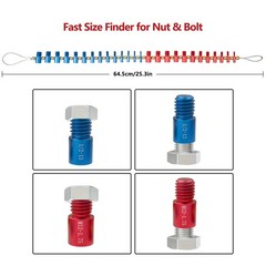 Nut and Bolt Thread Checker Inch & Metric Thread Gauge Nut and Bolt Size Gauge N