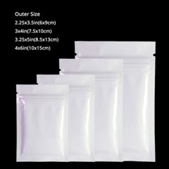Multi-Size Both Sided Glossy White Foil Mylar Flat Zip lock Bag Wholesale W02