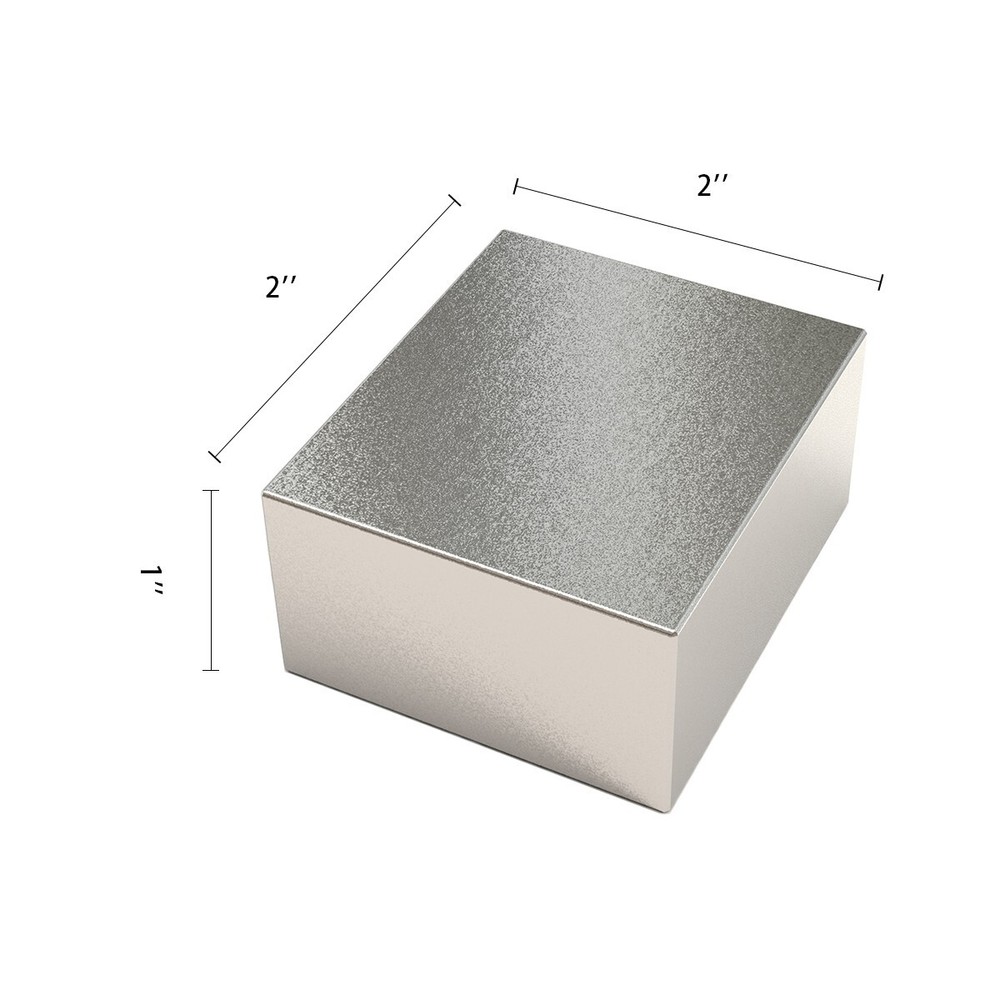 Block Magnet N52 Grade Industril Magnet 2x2x1” N52 550LB/250KG Neodymium