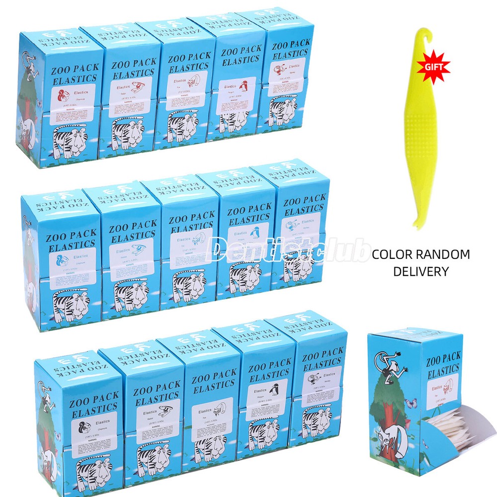 Dental Orthodontic Elastic Rubber Bands Latex Braces Zoo Pack 3.5/5.0/6.5 OZ