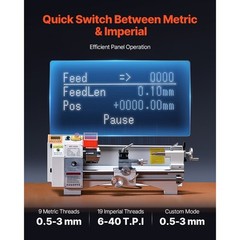 Metal Lathe Machine 8.7 x 18 in Precision Bench Power Metal Lathe Automatic Feed
